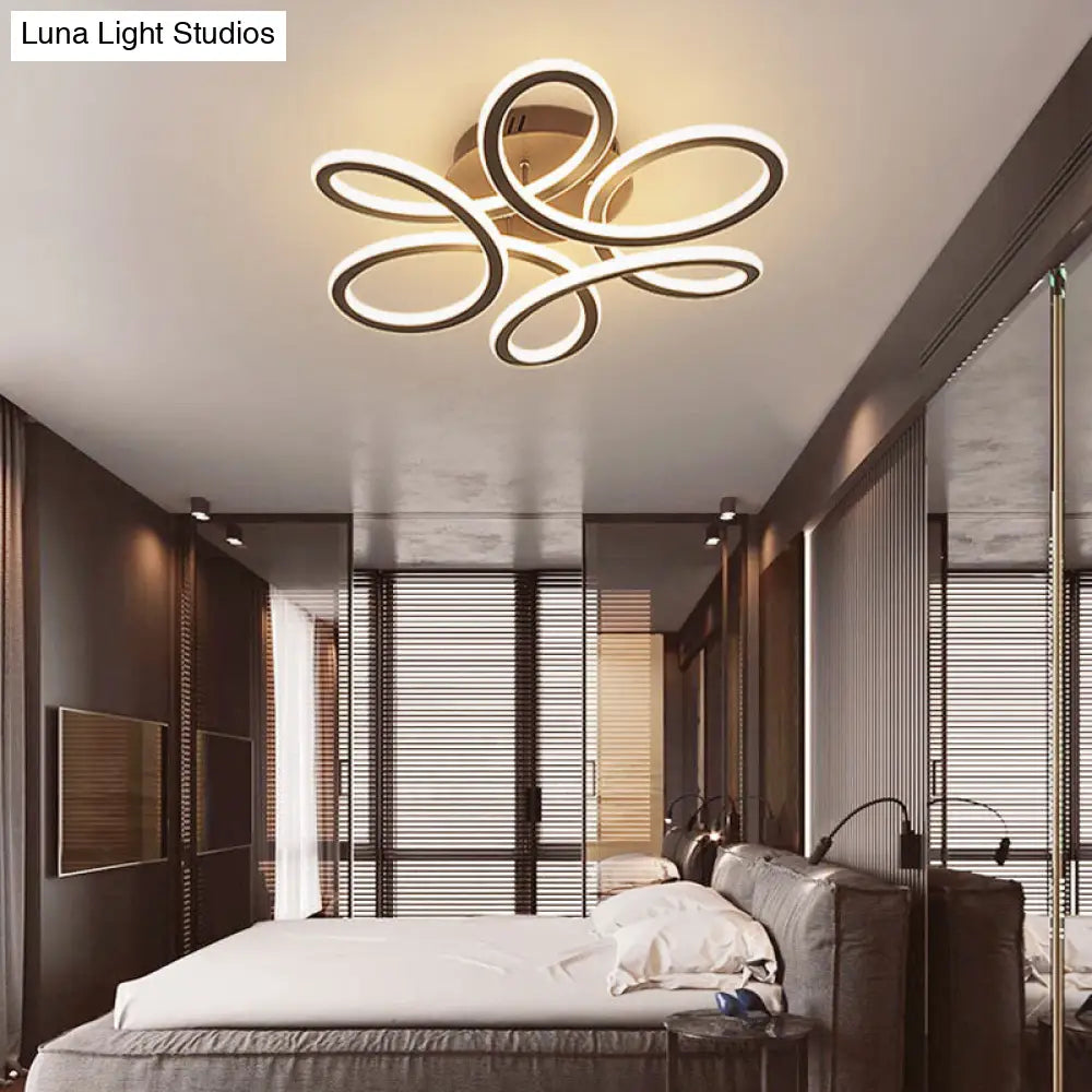 Simplicity Floral Led Ceiling Flush Light Fixture For Your Bedroom