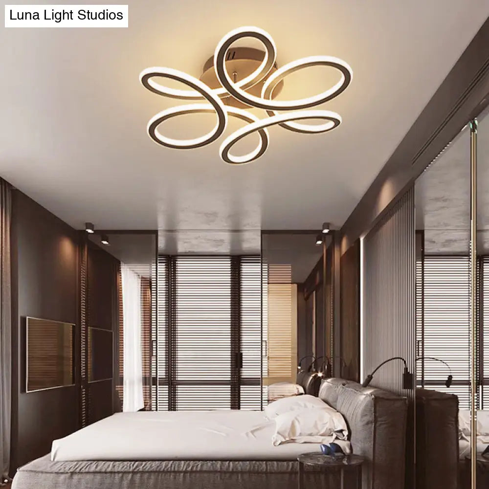 Simplicity Floral Led Ceiling Flush Light Fixture For Your Bedroom
