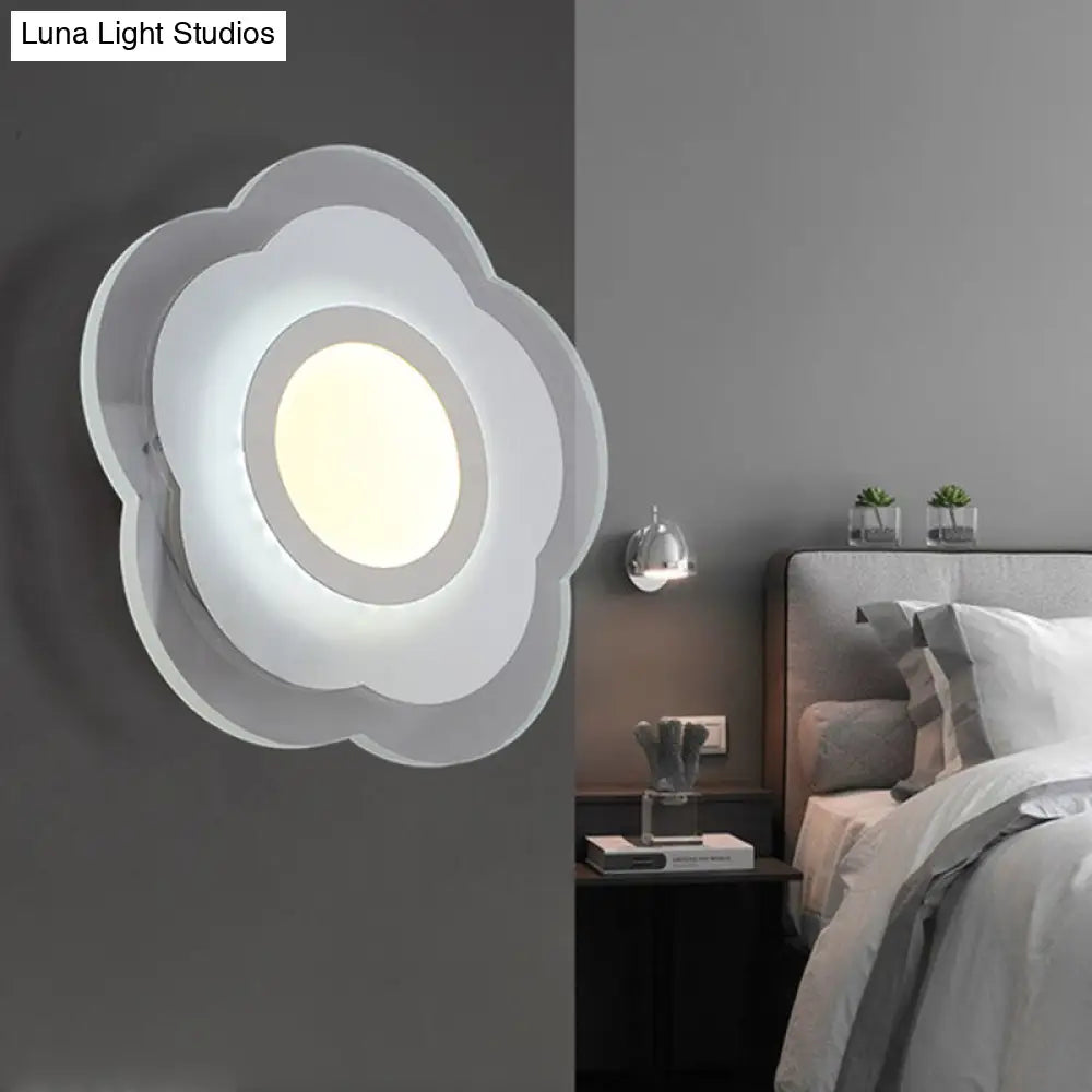 Simplicity Flush Wall Sconce: Bedroom Led Light Kit In Warm/White