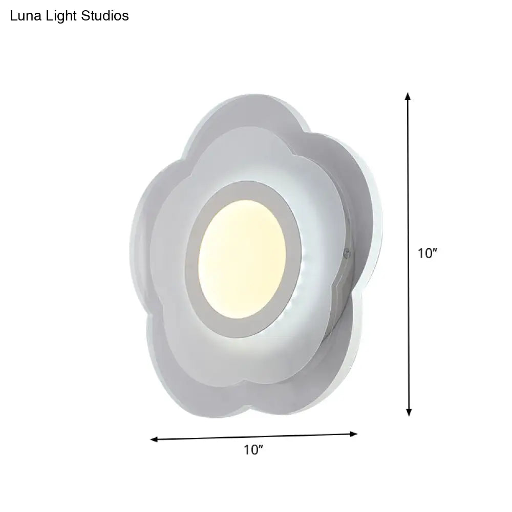 Simplicity Flush Wall Sconce: Bedroom Led Light Kit In Warm/White