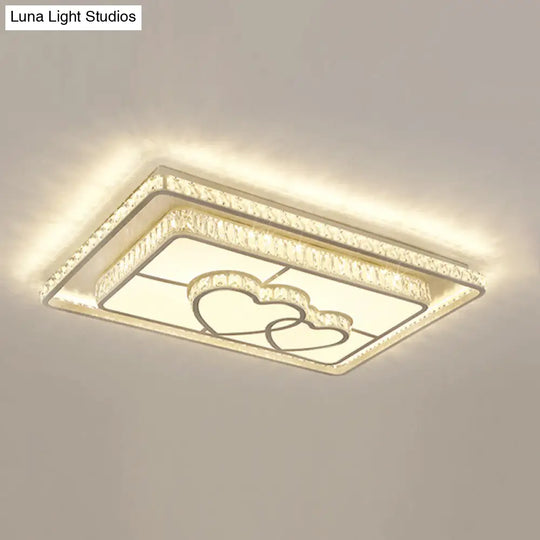 Simplicity Geometric Led Ceiling Light With Crystal Accents In Stainless Steel For Bedrooms