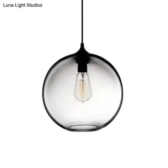 Simplicity Glass Globe Pendant Light - 1 Red/Brown/Clear