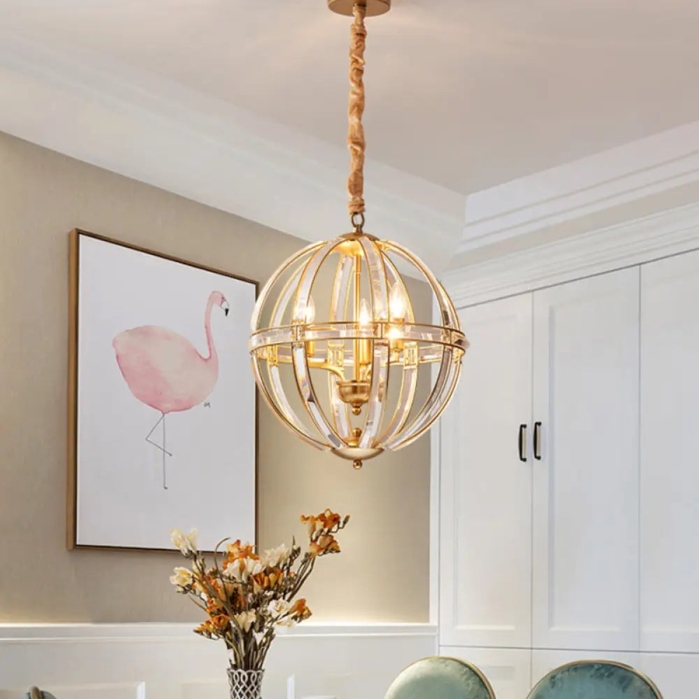 Simplicity Global Crystal-Encrusted Pendant Chandelier In Black/Gold: Elegant Single-Bulb Light For