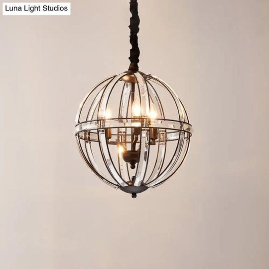 Simplicity Global Crystal-Encrusted Pendant Chandelier In Black/Gold: Elegant Single-Bulb Light For