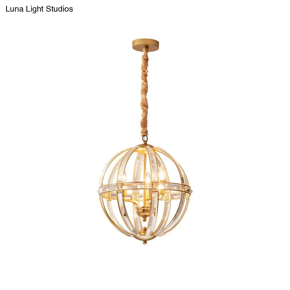 Simplicity Global Crystal-Encrusted Pendant Chandelier In Black/Gold: Elegant Single-Bulb Light For