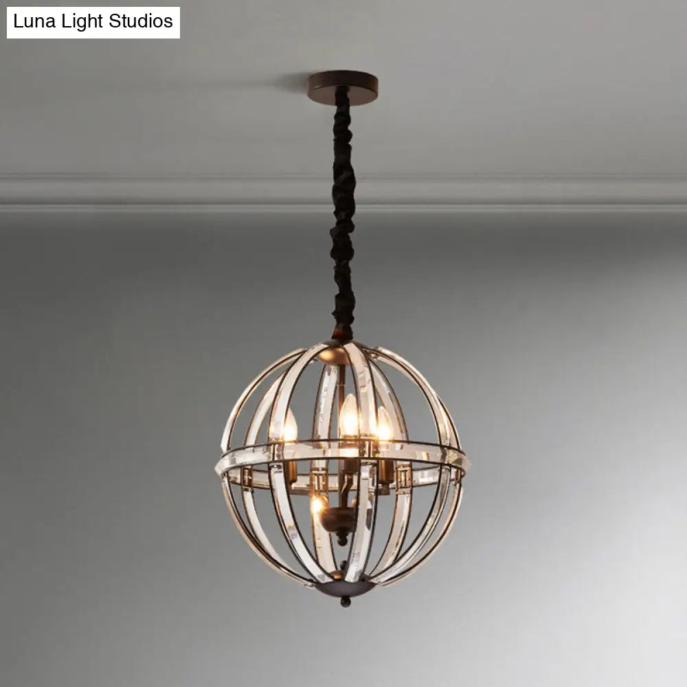 Stunning Crystal-Encrusted Pendant Chandelier - Single Bulb Black/Gold Finish Ideal For Restaurants