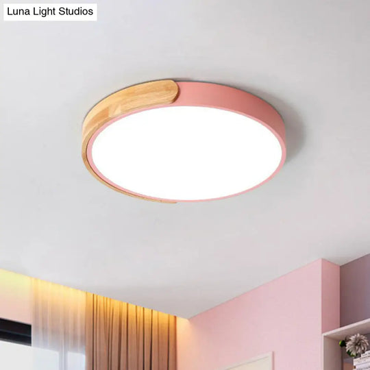 Simplicity Kids Bedroom Led Flush Mount Ceiling Light With Acrylic Circular Perfect Illumination