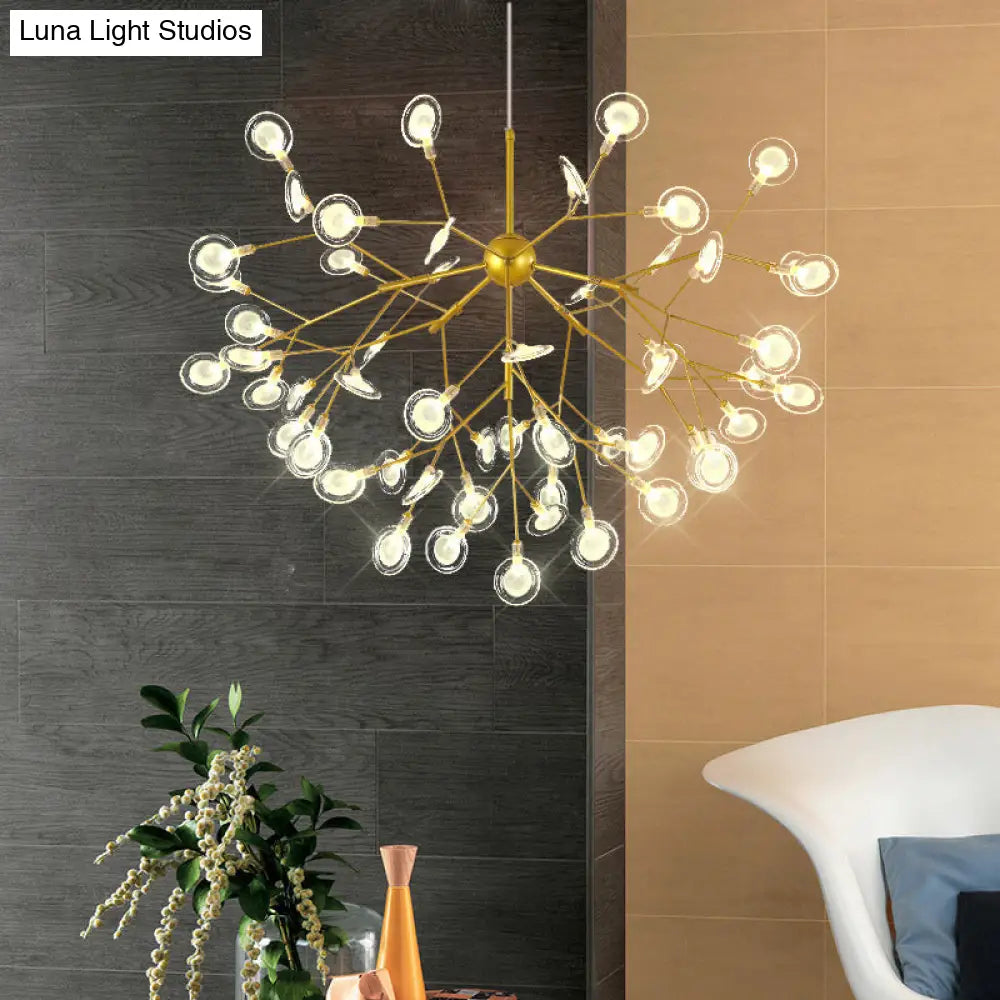 Simplicity Leaf Chandelier - Acrylic Led Drop Pendant With Branch-Like Wireframe For Living Room 54