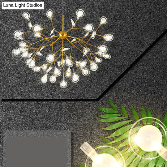 Simplicity Leaf Chandelier - Acrylic Led Drop Pendant With Branch-Like Wireframe For Living Room