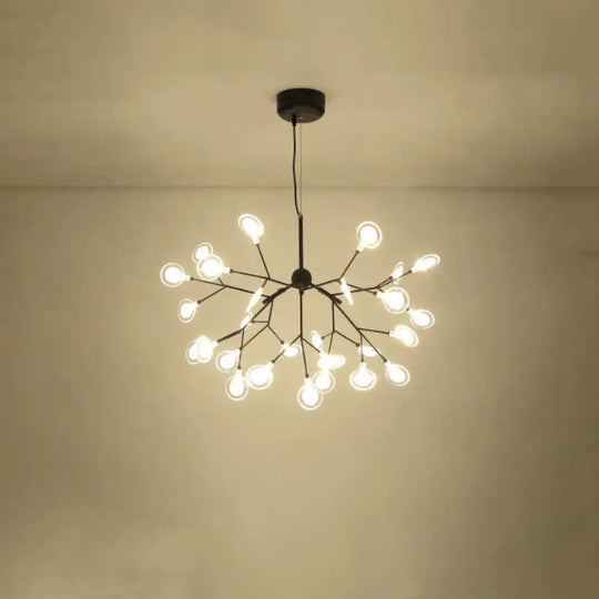 Simplicity Leaf Chandelier Lamp: Acrylic Living Room Pendant With Led Drop And Branch-Like Design