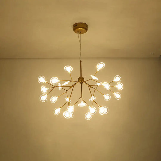 Simplicity Leaf Chandelier Lamp: Acrylic Living Room Pendant With Led Drop And Branch-Like Design