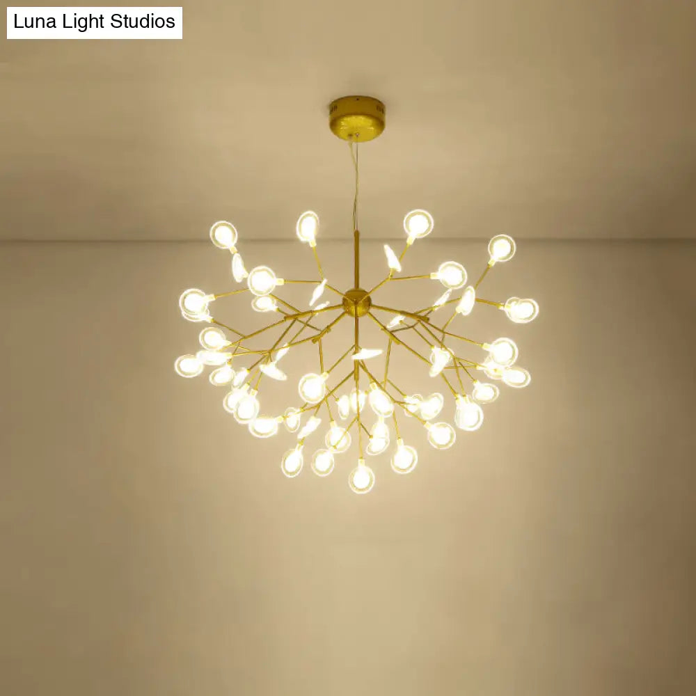 Simplicity Leaf Chandelier Lamp: Acrylic Living Room Pendant With Led Drop And Branch-Like Design