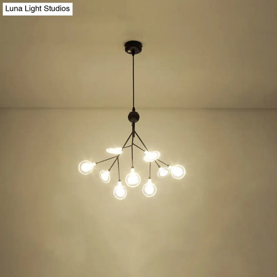 Simplicity Leaf Chandelier - Acrylic Led Drop Pendant With Branch-Like Wireframe For Living Room 9 /