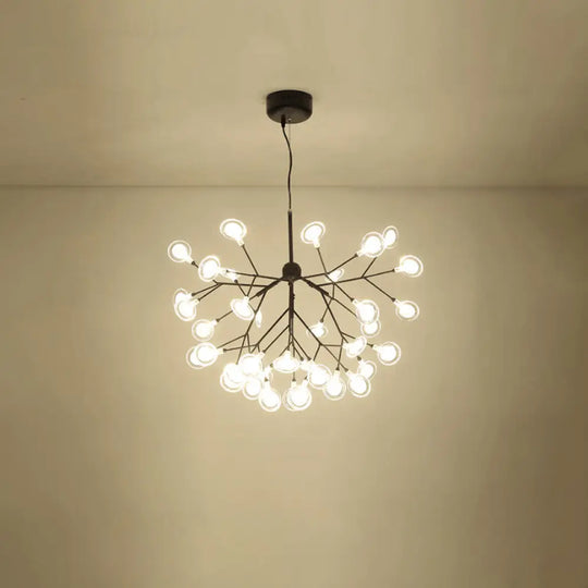 Simplicity Leaf Chandelier Lamp: Acrylic Living Room Pendant With Led Drop And Branch-Like Design