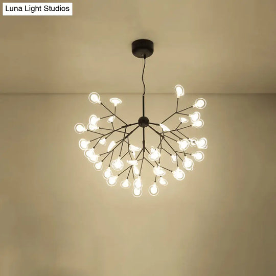 Simplicity Leaf Chandelier - Acrylic Led Drop Pendant With Branch-Like Wireframe For Living Room 45