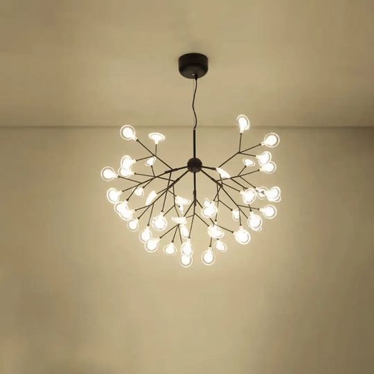 Simplicity Leaf Chandelier Lamp: Acrylic Living Room Pendant With Led Drop And Branch-Like Design