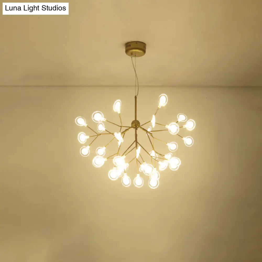 Simplicity Leaf Chandelier - Acrylic Led Drop Pendant With Branch-Like Wireframe For Living Room 45