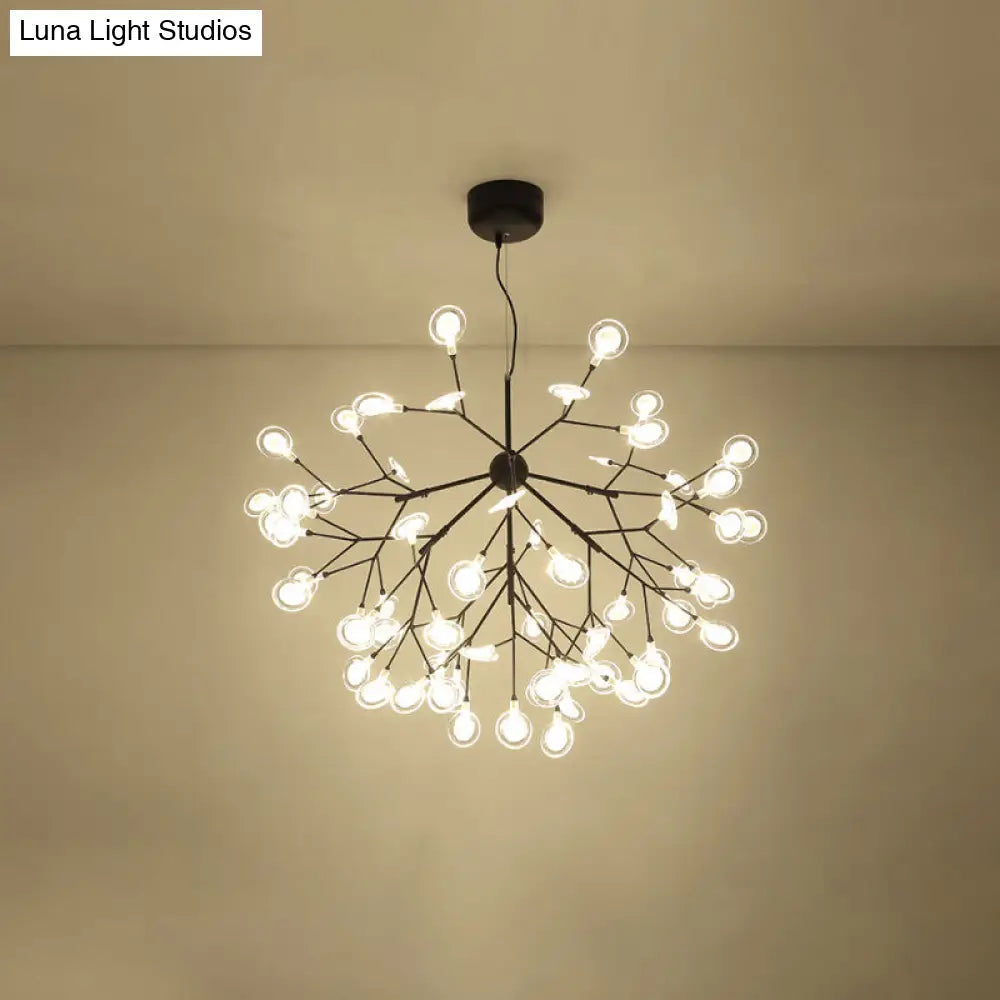 Simplicity Leaf Chandelier - Acrylic Led Drop Pendant With Branch-Like Wireframe For Living Room 63