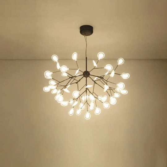 Simplicity Leaf Chandelier Lamp: Acrylic Living Room Pendant With Led Drop And Branch-Like Design