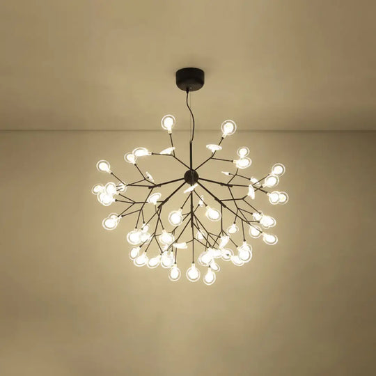 Simplicity Leaf Chandelier Lamp: Acrylic Living Room Pendant With Led Drop And Branch-Like Design