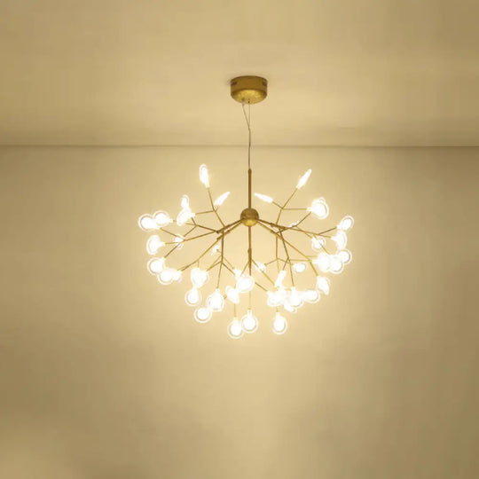 Simplicity Leaf Chandelier Lamp: Acrylic Living Room Pendant With Led Drop And Branch-Like Design