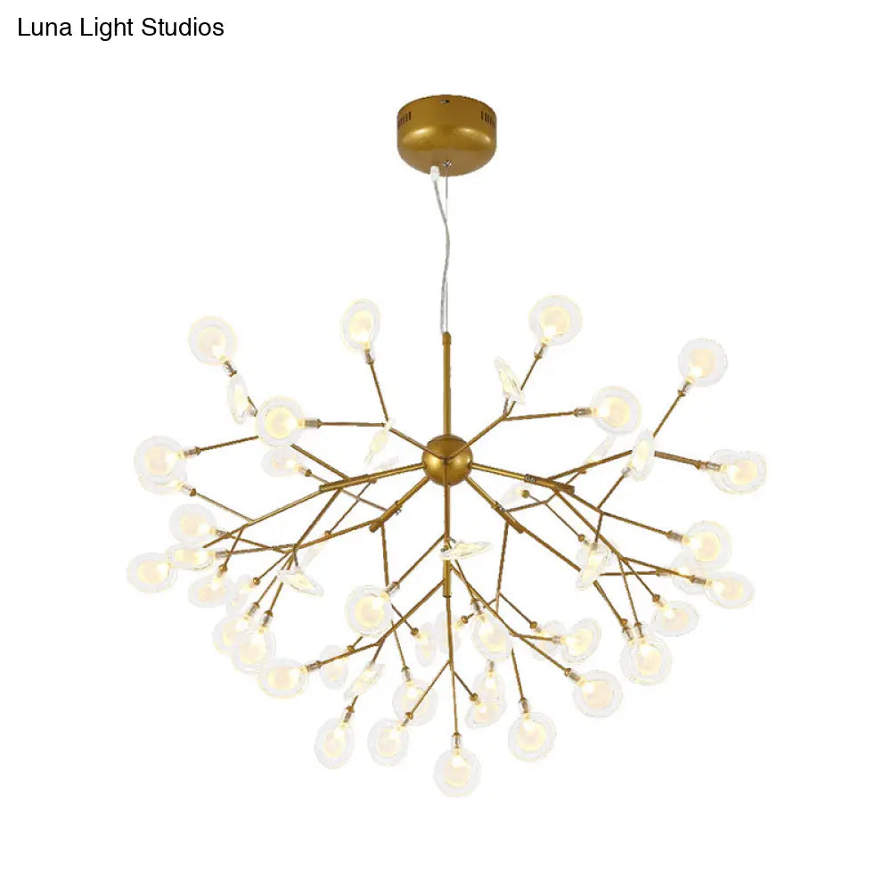 Simplicity Leaf Chandelier Lamp: Acrylic Living Room Pendant With Led Drop And Branch-Like Design