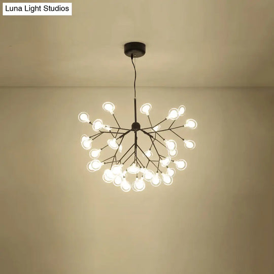 Simplicity Leaf Chandelier - Acrylic Led Drop Pendant With Branch-Like Wireframe For Living Room 36