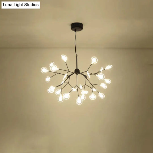 Simplicity Leaf Chandelier - Acrylic Led Drop Pendant With Branch-Like Wireframe For Living Room 15