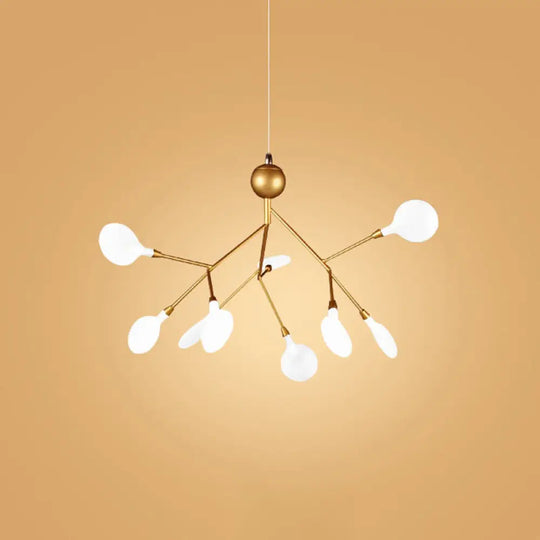 Simplicity Leaf Chandelier Lamp: Acrylic Living Room Pendant With Led Drop And Branch-Like Design 9