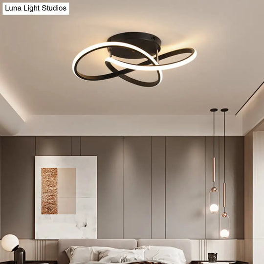 Simplicity Led Ceiling Lamp With Acrylic Strip Shade For Bedroom