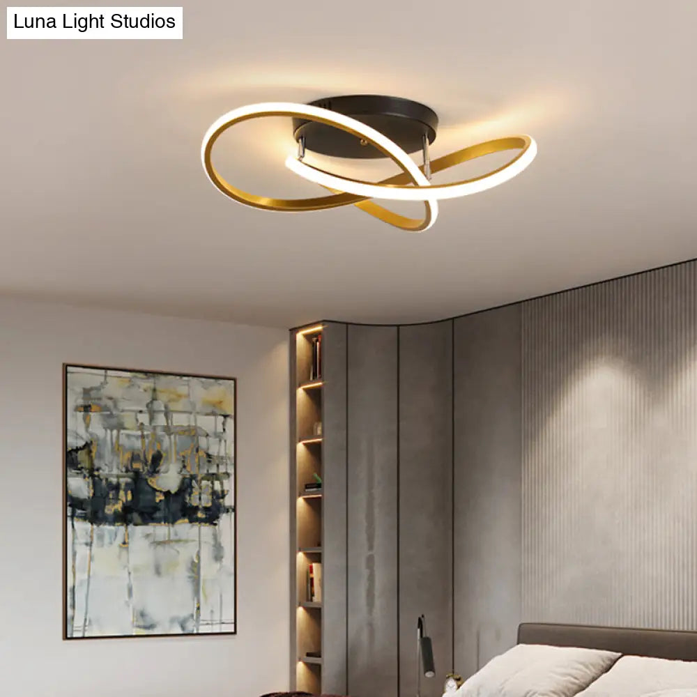 Simplicity Led Ceiling Lamp With Acrylic Strip Shade For Bedroom