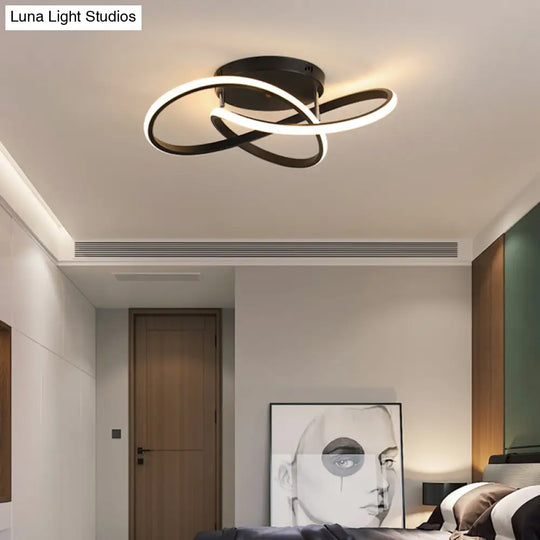 Simplicity Led Ceiling Lamp With Acrylic Strip Shade For Bedroom