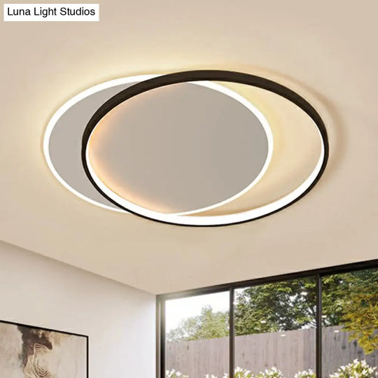 Simplicity Led Ceiling Mount Lamp - Black - White Flush Light Fixture With Acrylic Shade