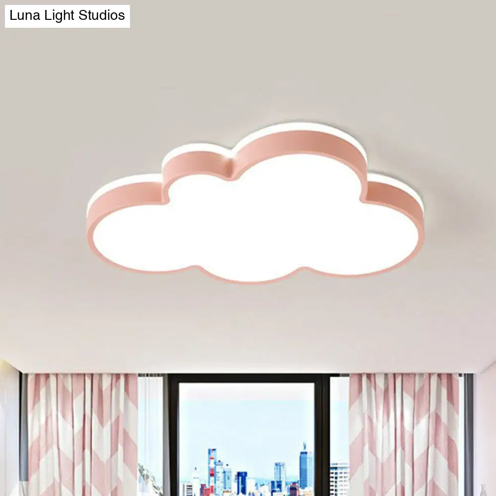 Simplicity Led Cloud Flush Ceiling Light For Kids Bedroom Décor Pink / Small White