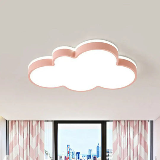 Simplicity Led Cloud Flush Ceiling Light For Kids Bedroom Décor Pink / Small White