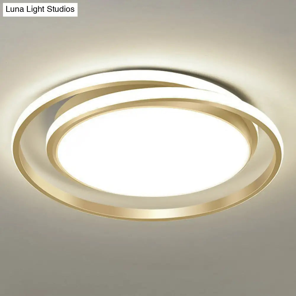 Simplicity Led Flush Mount Ceiling Light For Bedroom - Acrylic Round Design Gold / 18 Natural