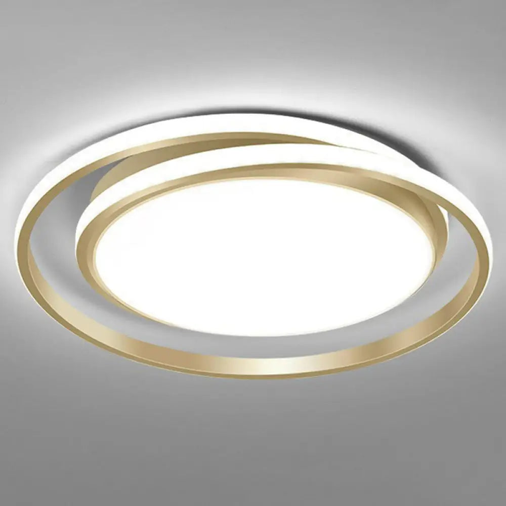 Simplicity Led Flush Mount Ceiling Light For Bedroom - Acrylic Round Design Gold / 18’ White