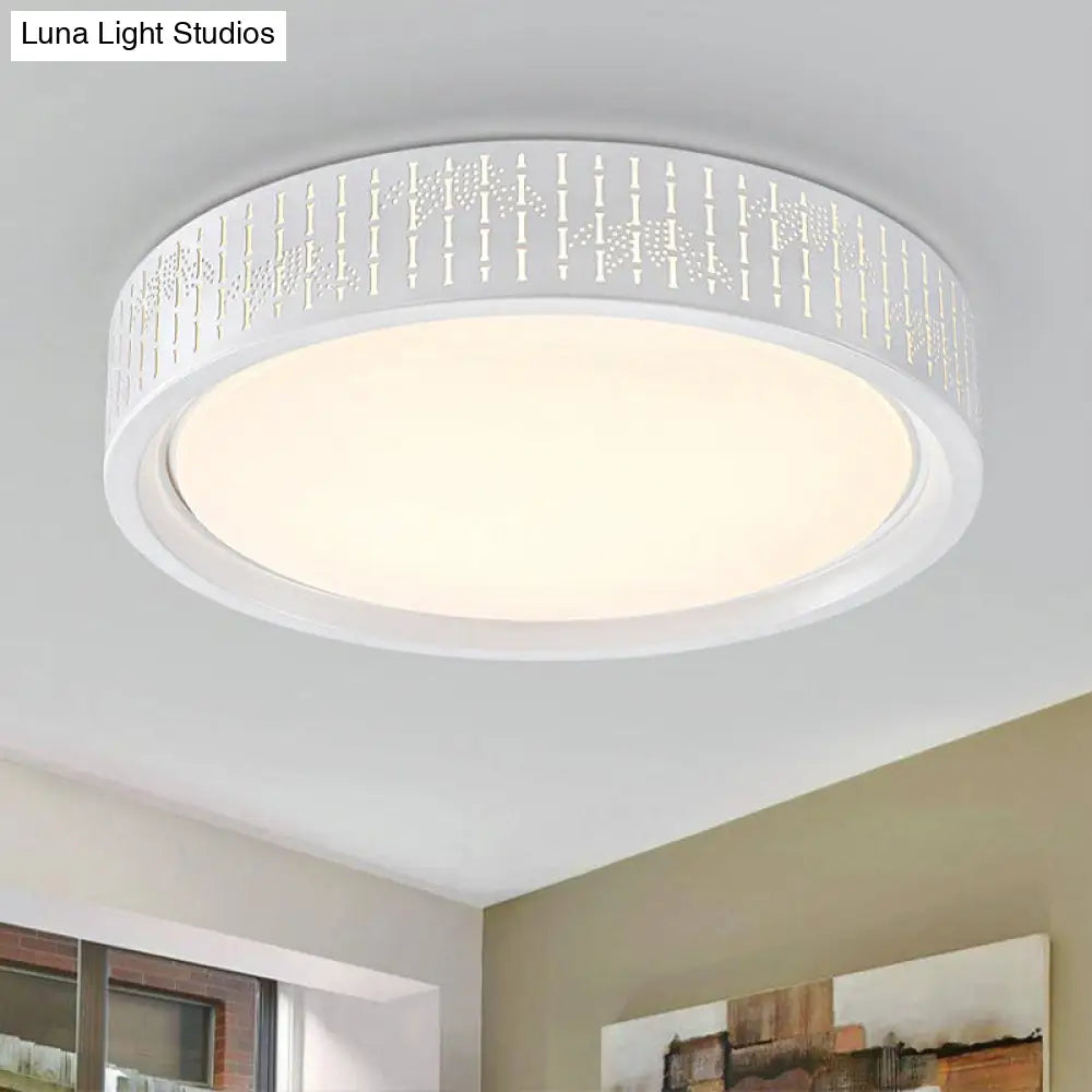 Simplicity Led Flush Mount Lamp With White Ringed Acrylic Shade - 16.5’/20.5’/31’ Dia