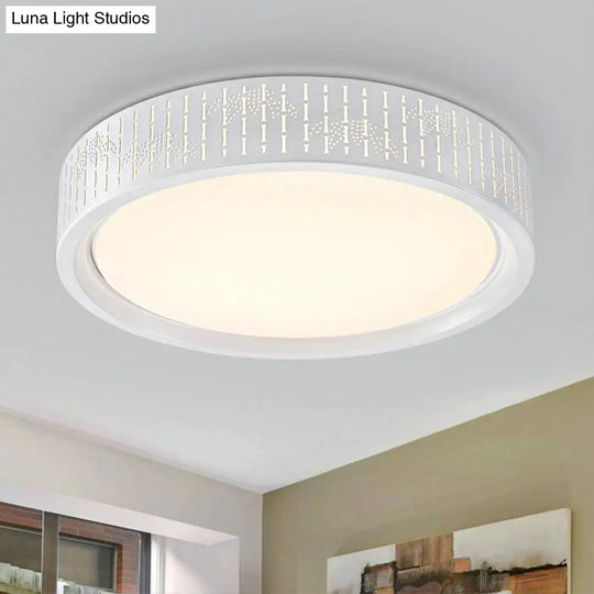 Simplicity Led Flush Mount Lamp With White Ringed Acrylic Shade - 16.5/20.5/31 Dia