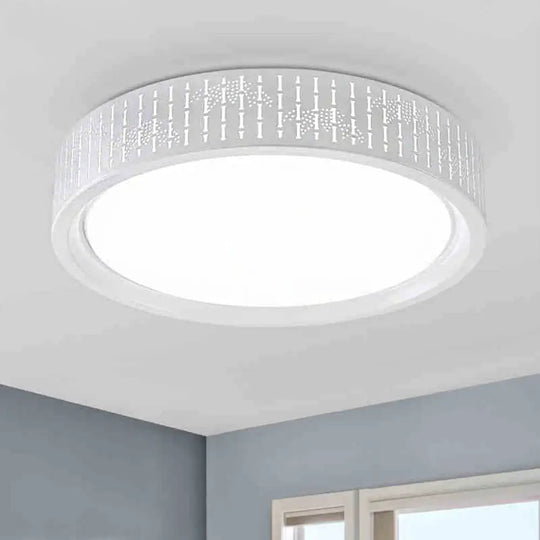 Simplicity Led Flush Mount Lamp With White Ringed Acrylic Shade - 16.5’/20.5’/31’ Dia / 16.5’