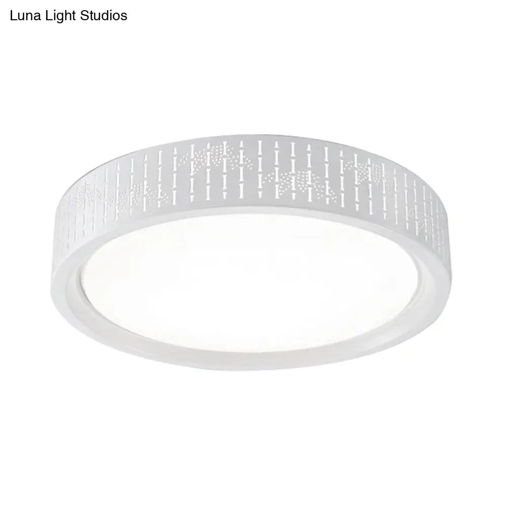 Simplicity Led Flush Mount Lamp With White Ringed Acrylic Shade - 16.5’/20.5’/31’ Dia