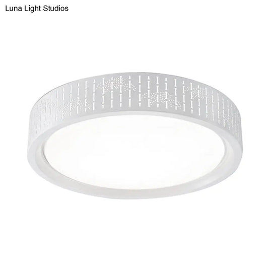 Simplicity Led Flush Mount Lamp With White Ringed Acrylic Shade - 16.5’/20.5’/31’ Dia