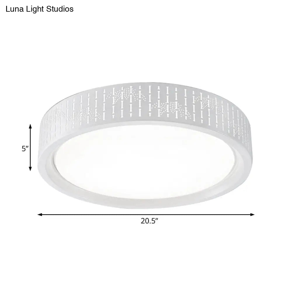 Simplicity Led Flush Mount Lamp With White Ringed Acrylic Shade - 16.5’/20.5’/31’ Dia