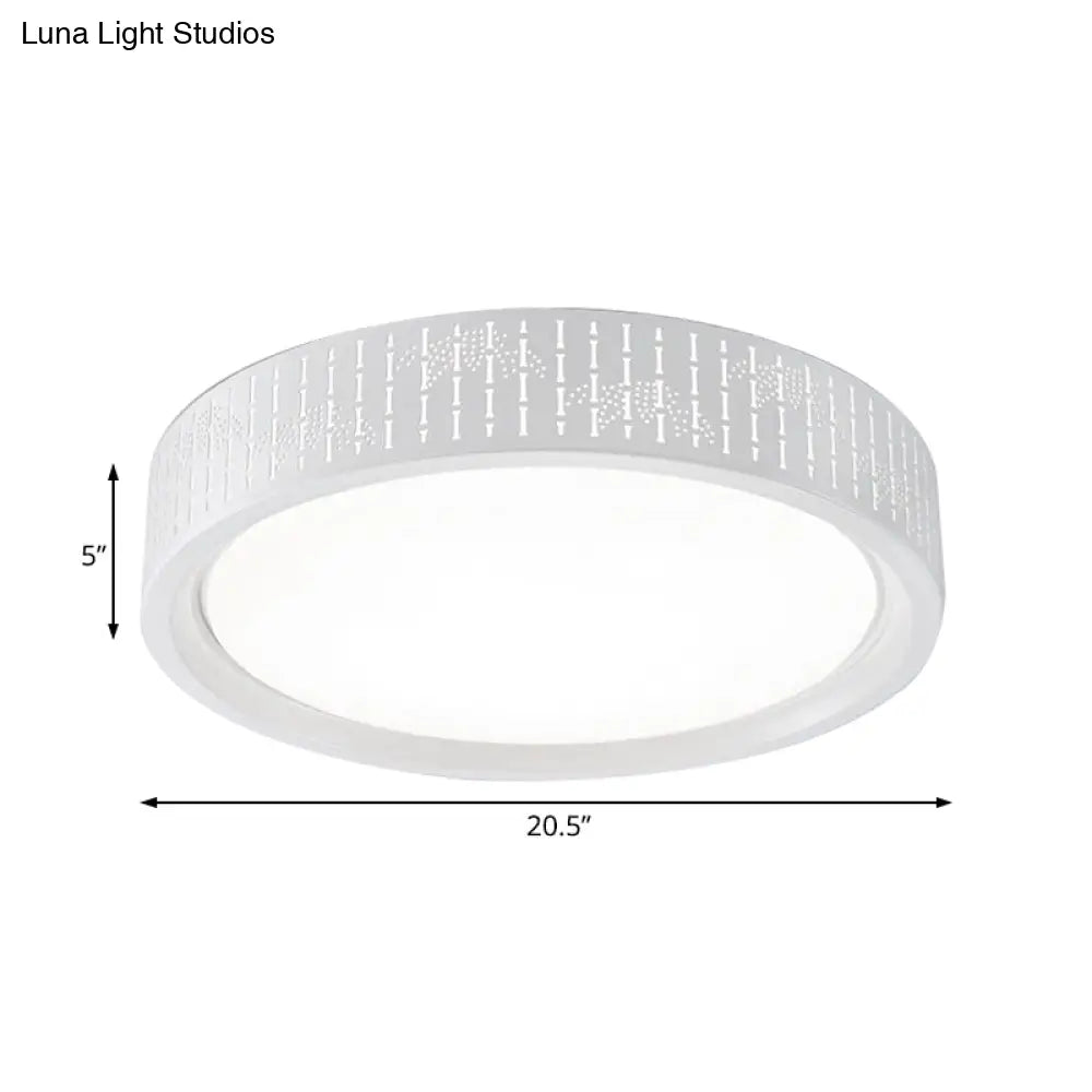 Simplicity Led Flush Mount Lamp With White Ringed Acrylic Shade - 16.5/20.5/31 Dia