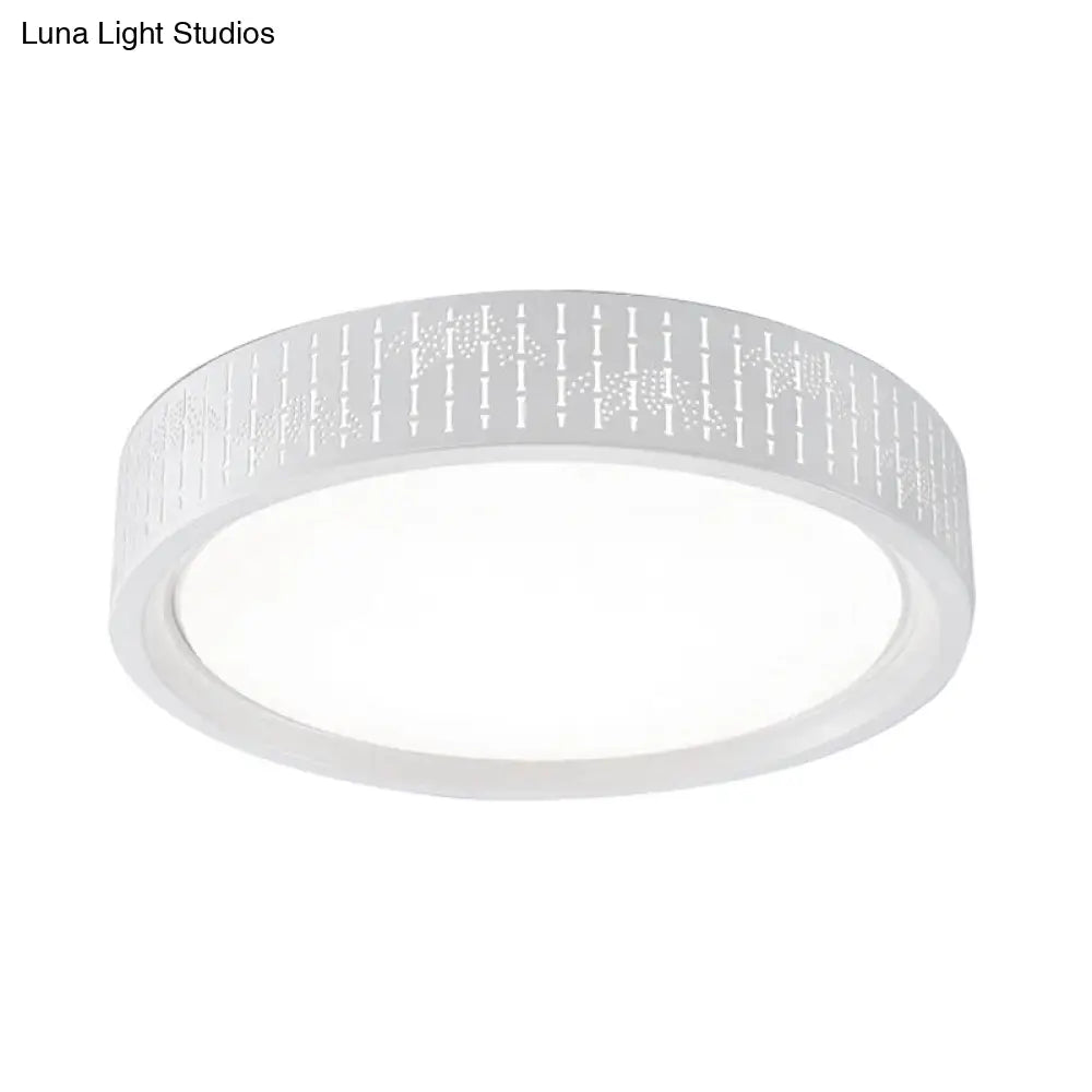 Simplicity Led Flush Mount Lamp With White Ringed Acrylic Shade - 16.5/20.5/31 Dia