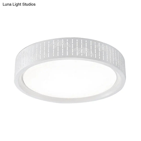 Simplicity Led Flush Mount Lamp With White Ringed Acrylic Shade - 16.5/20.5/31 Dia