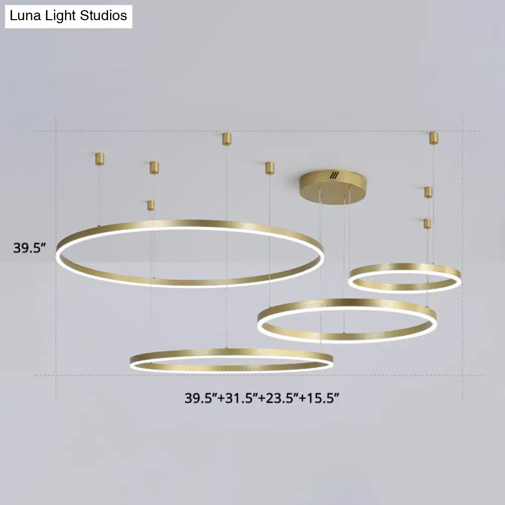 Modern Tiered Loop Chandelier Acrylic Led Pendant Light For Living Room