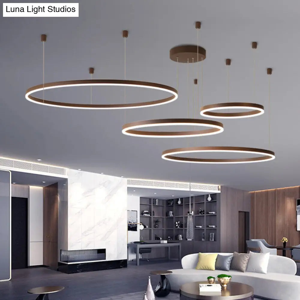 Modern Tiered Loop Chandelier Acrylic Led Pendant Light For Living Room Coffee