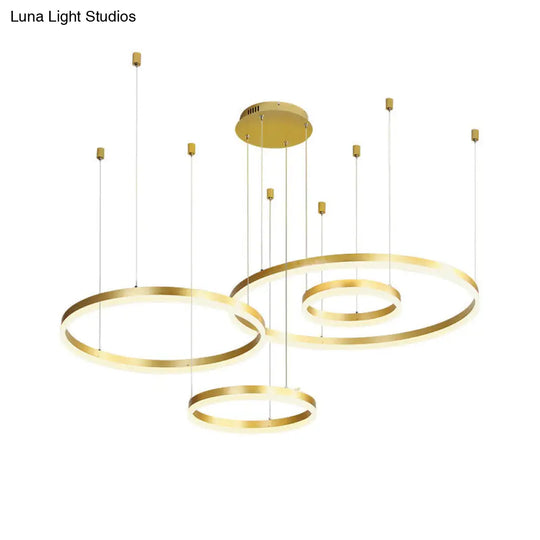 Modern Tiered Loop Chandelier Acrylic Led Pendant Light For Living Room