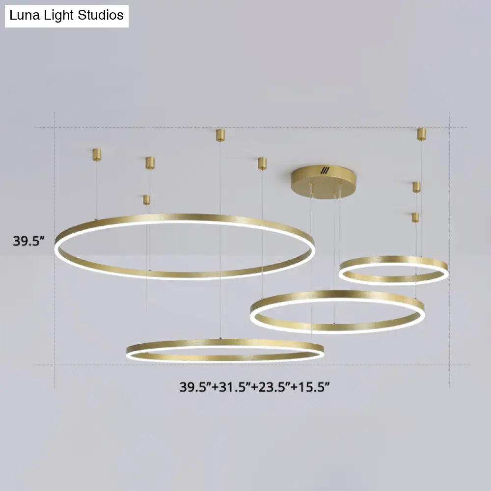 Simplicity Led Loop Chandelier - Tiered Acrylic Pendant Light For Living Room